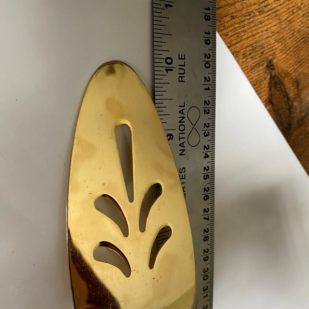 Pierced All Stainless Pie Server Golden Trocadero Gold Electroplate